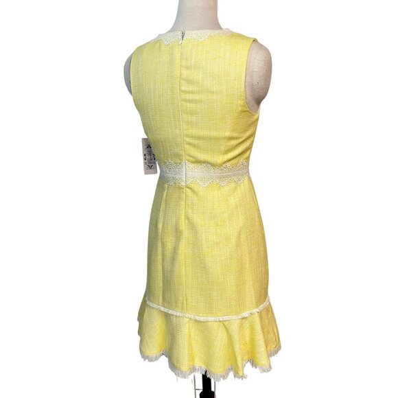 Nanette Lepore Yellow Sleeveless Bouclé Dress Size 4 NWT - Picture 5 of 8